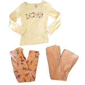 Carter's Toddler Girls 3-Piece Top Pants Leggings Bundle, Size 4T